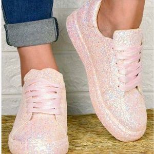 Pink Glitter Sneakers